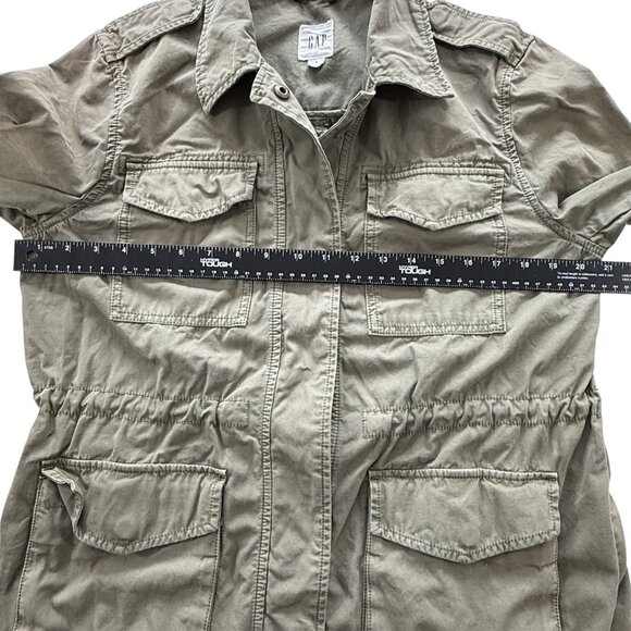 Gap Green Utility Jacket Womens Sz S Flap Pockets Snap Military Gorpcore Outdoor - Picture 5 of 8